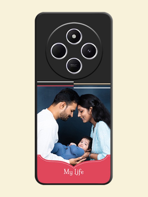 Classic Plain Design with Name On Space Black Custom Soft Matte Mobile Back Cover - Poco C75 5G