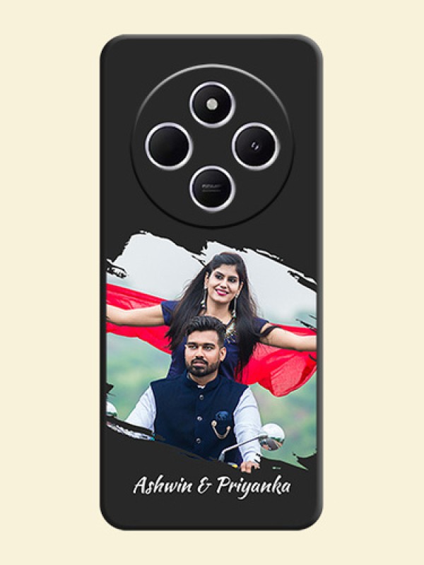 Grunge Brush Strokes on Photo On Space Black Custom Soft Matte Mobile Back Cover - Poco C75 5G