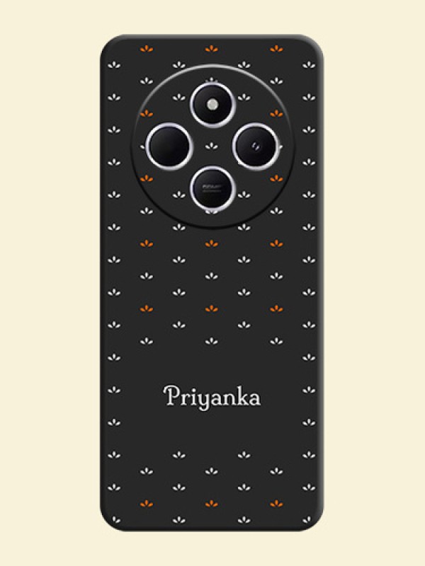 Simple Pattern With Custom Text On Space Black Custom Soft Matte Mobile Back Cover - Poco C75 5G