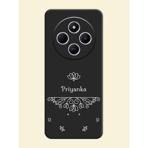 Lotus Garden Custom Text On Space Black Custom Soft Matte Mobile Back Cover - Poco C75 5G