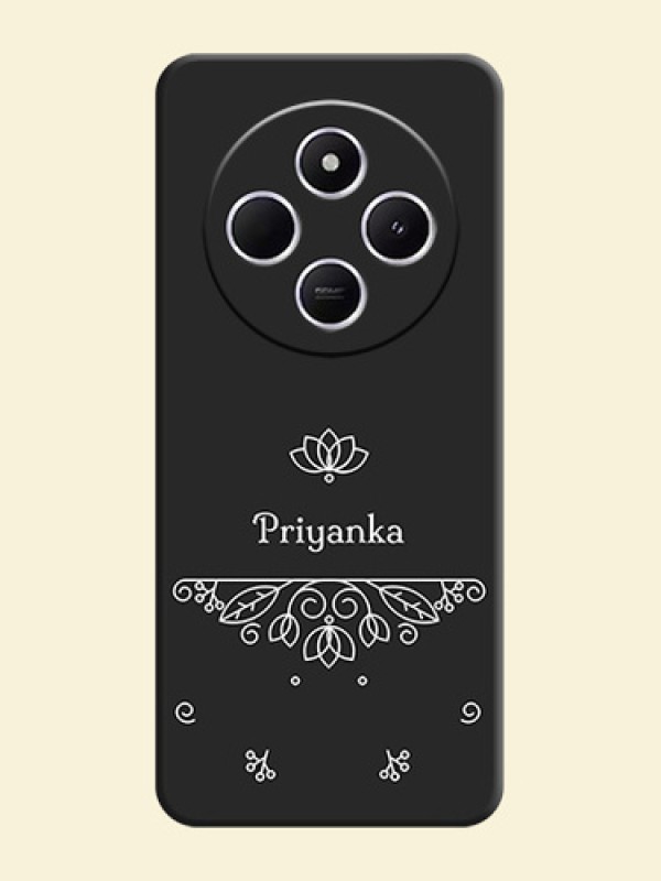Lotus Garden Custom Text On Space Black Custom Soft Matte Mobile Back Cover - Poco C75 5G