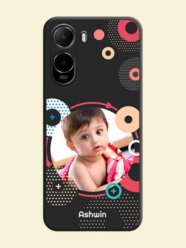 Multicoloured Round Image On Space Black Custom Soft Matte Mobile Back Cover - Poco C81