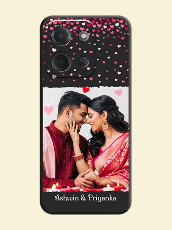 Fall in Love with Your Partner on Photo On Space Black Custom Soft Matte Mobile Back Cover - Poco C85 5G