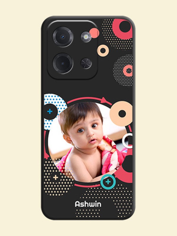 Multicoloured Round Image On Space Black Custom Soft Matte Mobile Back Cover - Poco C85 5G