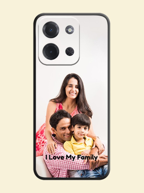Full Single Pic Upload With Text On Space Black Custom Soft Matte Mobile Back Cover - Poco C85 5G