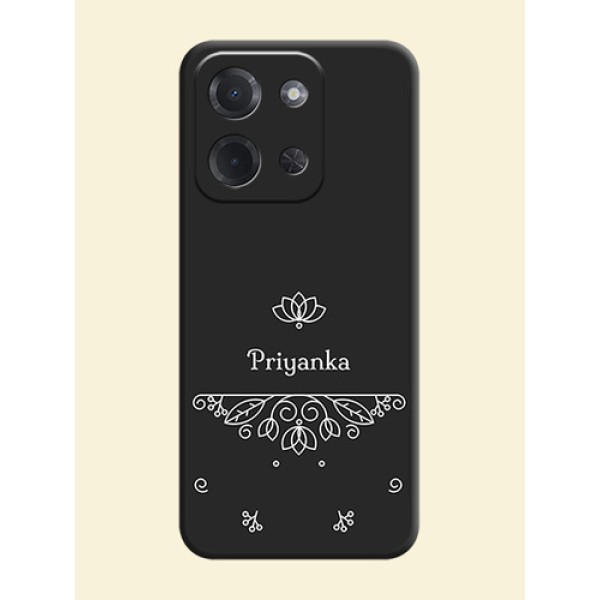 Lotus Garden Custom Text On Space Black Custom Soft Matte Mobile Back Cover - Poco C85 5G