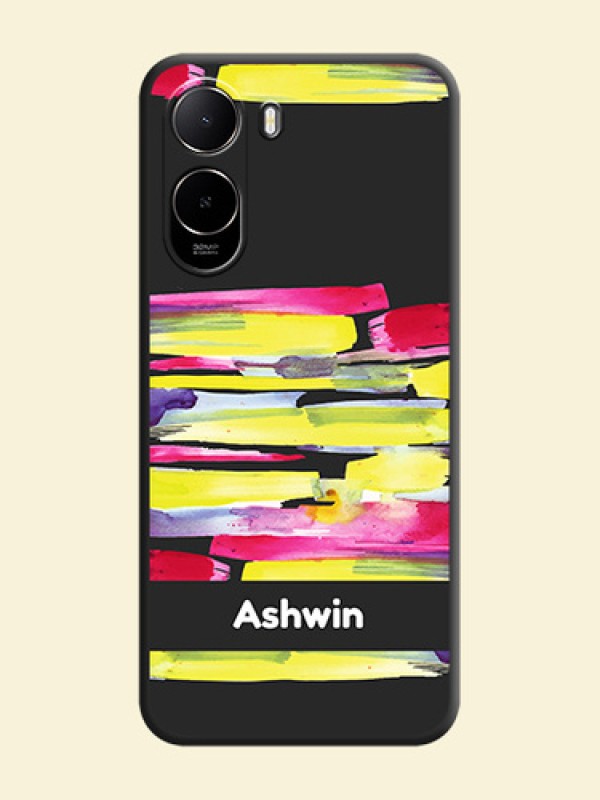 Brush Coloured On Space Black Custom Soft Matte Mobile Back Cover - Poco C85X 5G