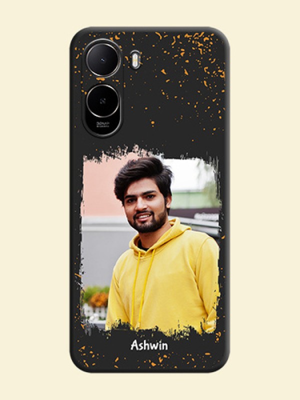 Spray Free Design on Photo On Space Black Custom Soft Matte Mobile Back Cover - Poco C85X 5G