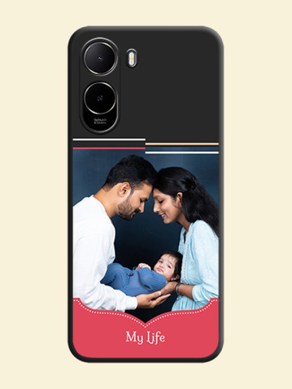 Classic Plain Design with Name On Space Black Custom Soft Matte Mobile Back Cover - Poco C85X 5G