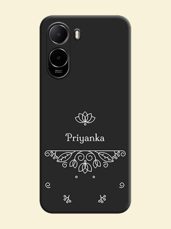 Lotus Garden Custom Text On Space Black Custom Soft Matte Mobile Back Cover - Poco C85X 5G