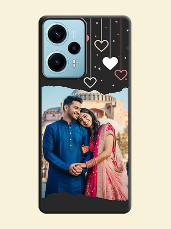 Love Hangings with Splash Wave Picture On Space Black Custom Soft Matte Mobile Back Cover - Poco F5
