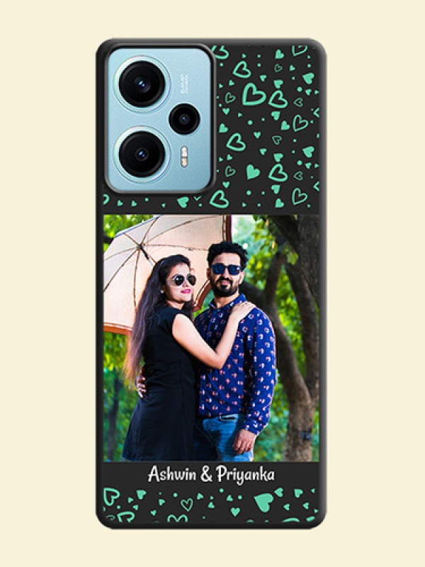 Sea Green Indefinite Love Pattern on Photo On Space Black Custom Soft Matte Mobile Back Cover - Poco F5