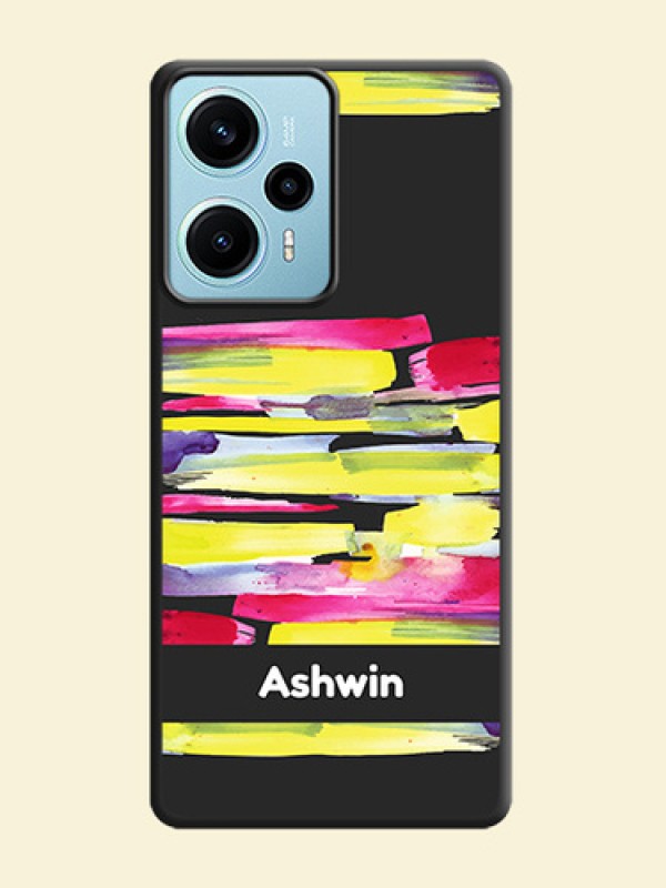 Brush Coloured On Space Black Custom Soft Matte Mobile Back Cover - Poco F5