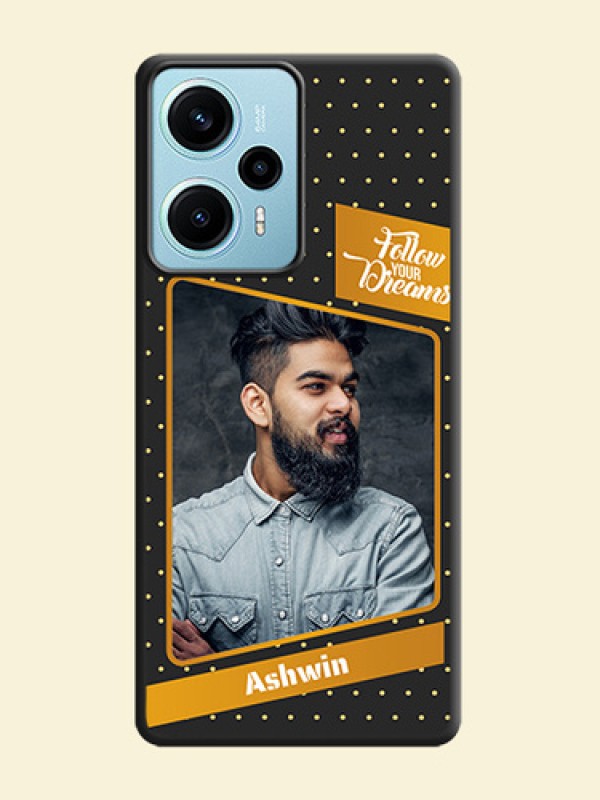 Follow Your Dreams with White Dots On Space Black Custom Soft Matte Mobile Back Cover - Poco F5