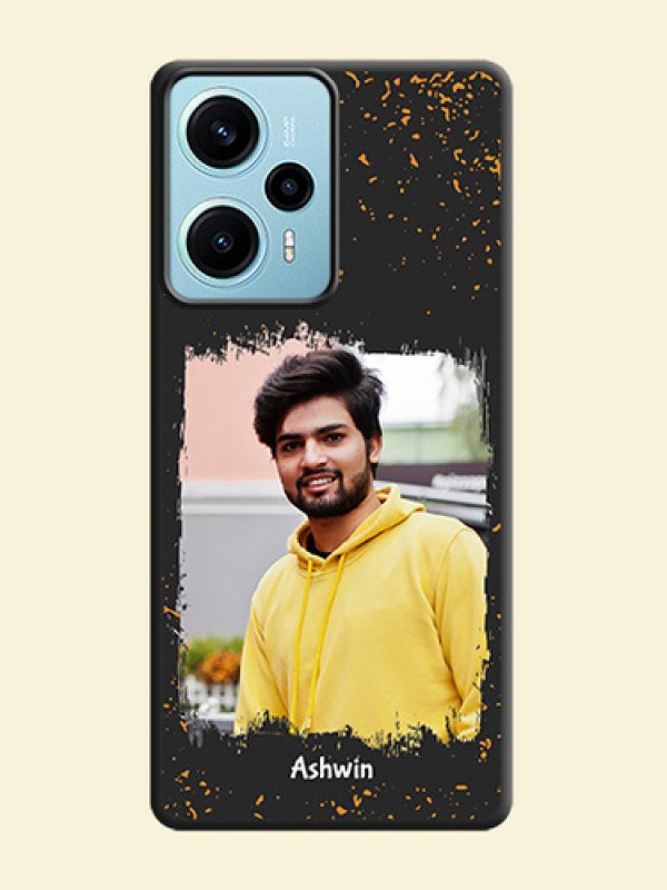 Spray Free Design on Photo On Space Black Custom Soft Matte Mobile Back Cover - Poco F5