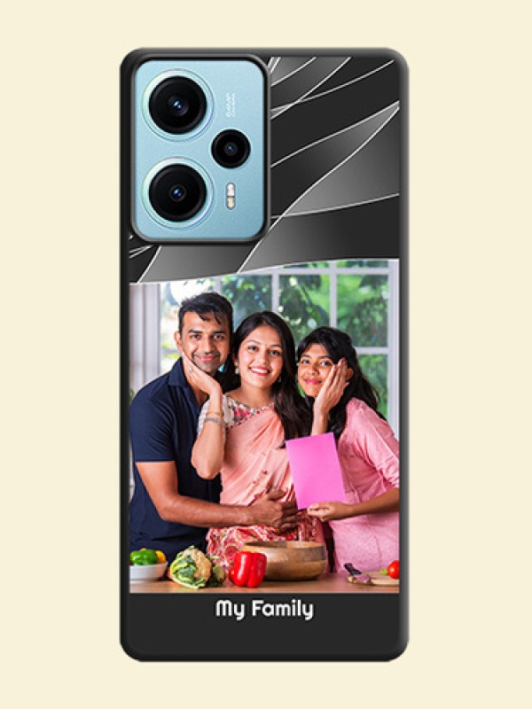 Mixed Wave Lines on Photo On Space Black Custom Soft Matte Mobile Back Cover - Poco F5