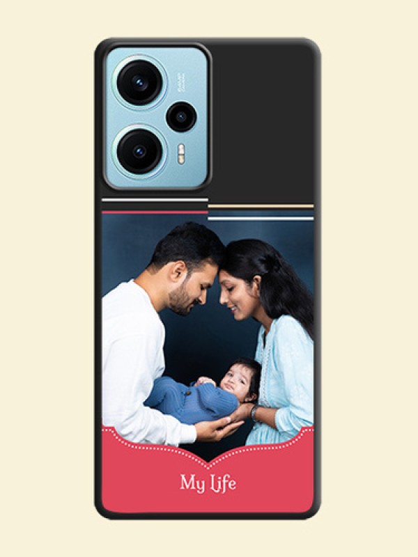Classic Plain Design with Name On Space Black Custom Soft Matte Mobile Back Cover - Poco F5