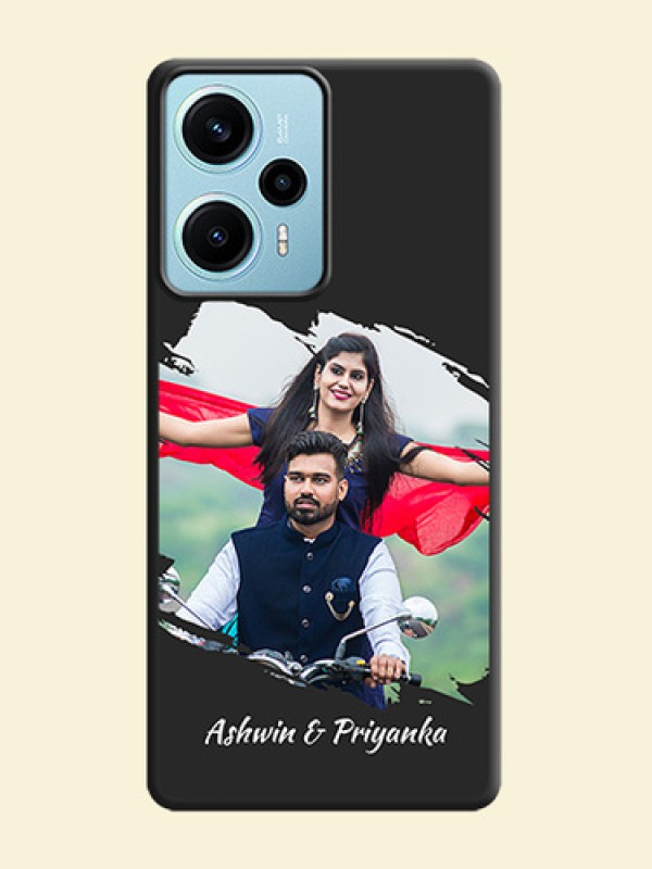 Grunge Brush Strokes on Photo  On Space Black Custom Soft Matte Mobile Back Cover - Poco F5