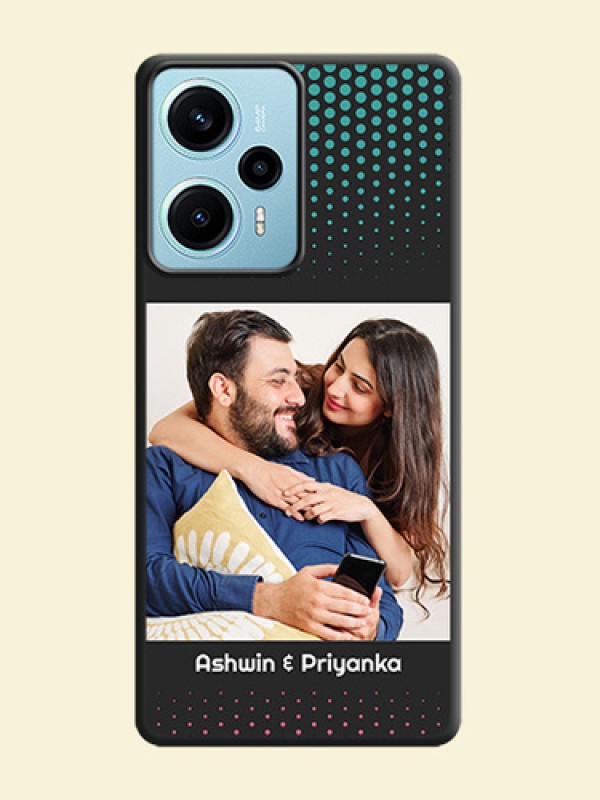 Faded Dots with Grunge Photo Frame and Text On Space Black Custom Soft Matte Mobile Back Cover - Poco F5