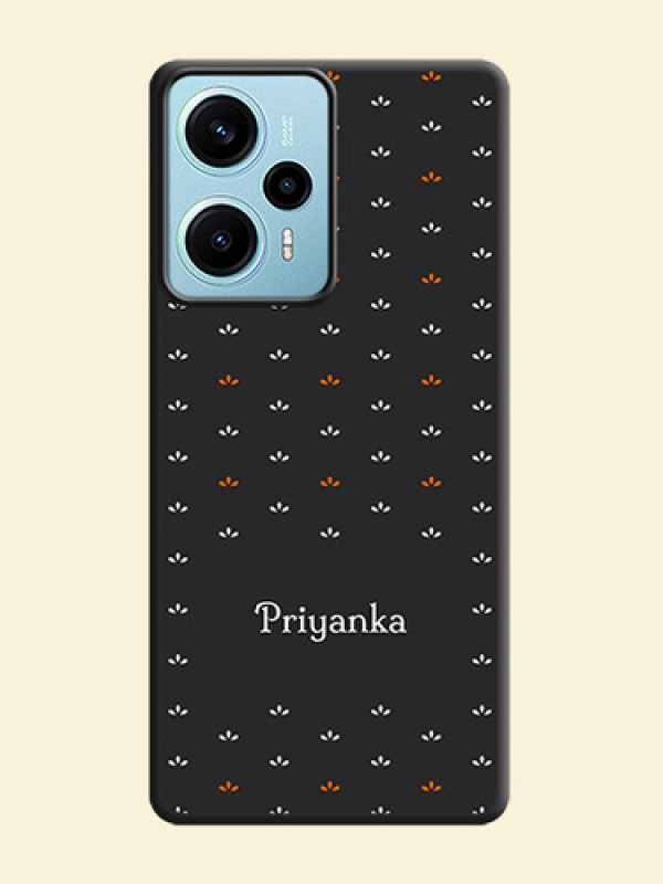 Simple Pattern With Custom Text On Space Black Custom Soft Matte Mobile Back Cover - Poco F5