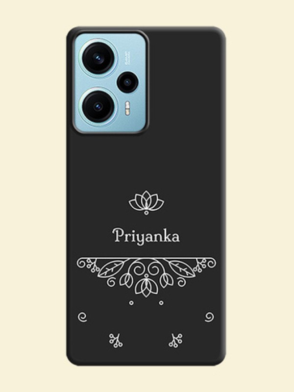 Lotus Garden Custom Text On Space Black Custom Soft Matte Mobile Back Cover - Poco F5