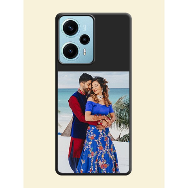 Image Upload With Space Black Color On Custom Soft Matte Mobile Back Cover - Poco F5