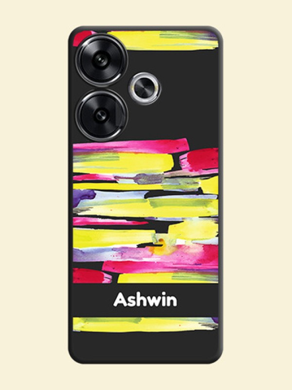 Brush Coloured On Space Black Custom Soft Matte Mobile Back Cover - Poco F6 5G