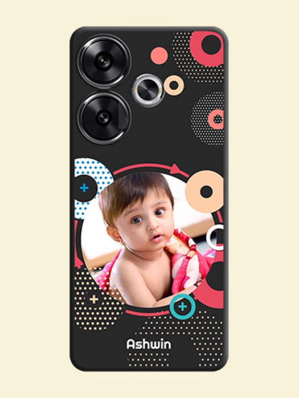 Multicoloured Round Image On Space Black Custom Soft Matte Mobile Back Cover - Poco F6 5G