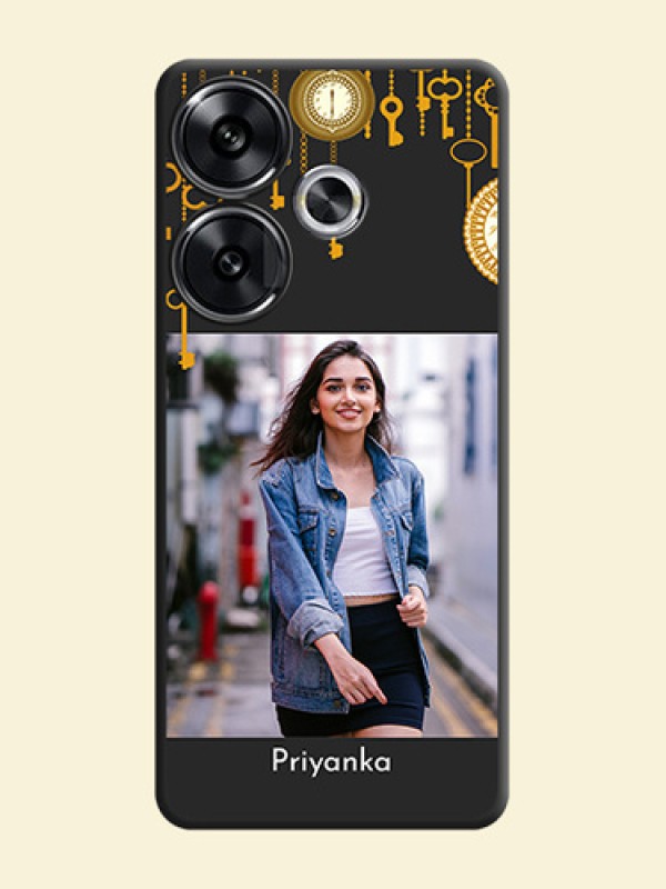 Decorative Design with Text On Space Black Custom Soft Matte Mobile Back Cover - Poco F6 5G