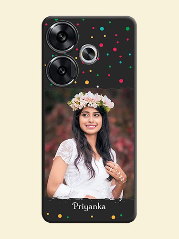 Multicolor Dotted Pattern with Text On Space Black Custom Soft Matte Mobile Back Cover - Poco F6 5G