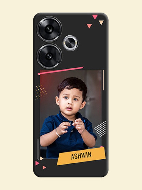 Photo Frame with Triangle Small Dots on Photo On Space Black Custom Soft Matte Mobile Back Cover - Poco F6 5G