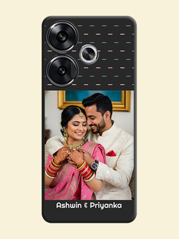 Line Pattern Design with Text On Space Black Custom Soft Matte Mobile Back Cover - Poco F6 5G