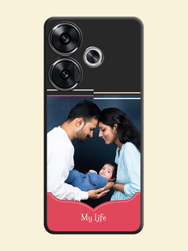 Classic Plain Design with Name On Space Black Custom Soft Matte Mobile Back Cover - Poco F6 5G