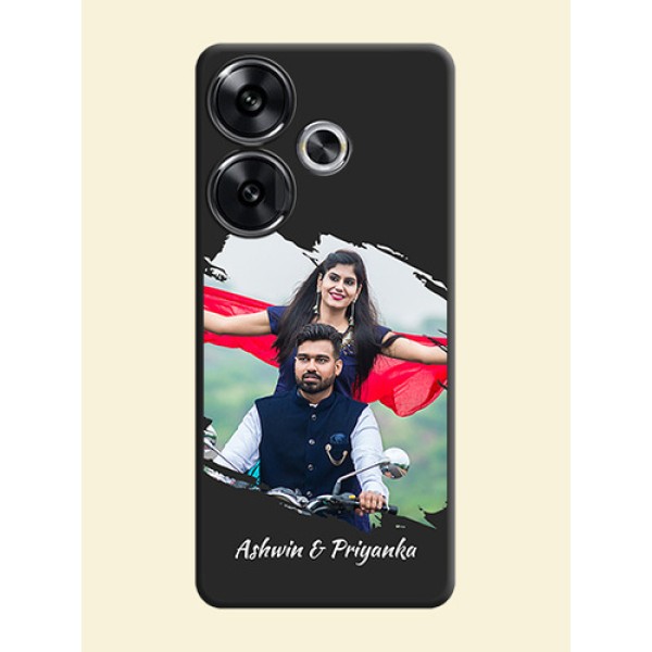Grunge Brush Strokes on Photo On Space Black Custom Soft Matte Mobile Back Cover - Poco F6 5G