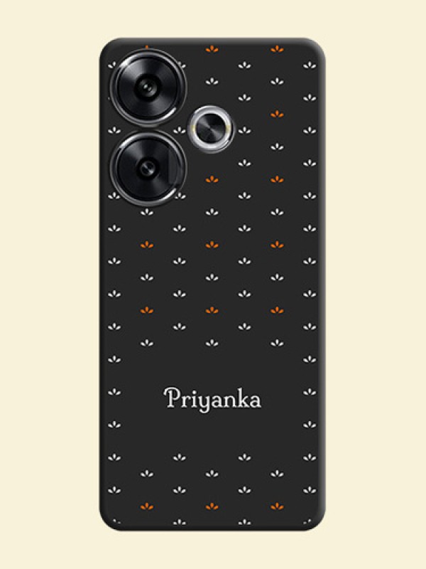 Simple Pattern With Custom Text On Space Black Custom Soft Matte Mobile Back Cover - Poco F6 5G