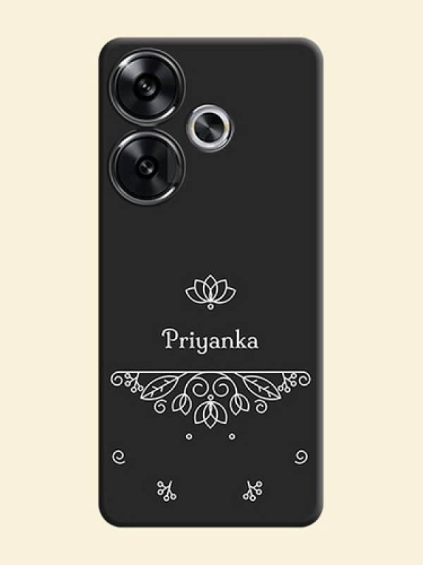 Lotus Garden Custom Text On Space Black Custom Soft Matte Mobile Back Cover - Poco F6 5G