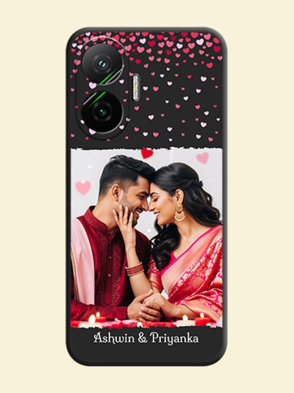 Fall in Love with Your Partner on Photo On Space Black Custom Soft Matte Mobile Back Cover - Poco F7 5G
