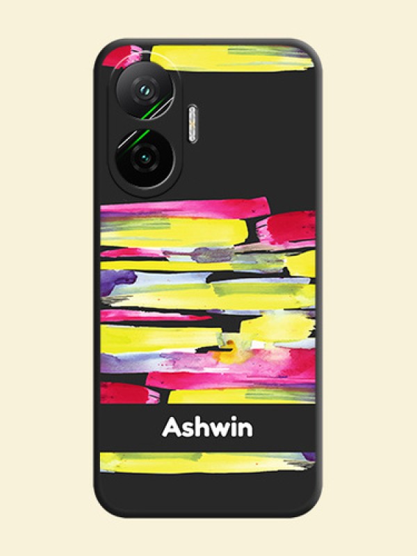 Brush Coloured On Space Black Custom Soft Matte Mobile Back Cover - Poco F7 5G