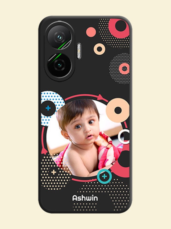 Multicoloured Round Image On Space Black Custom Soft Matte Mobile Back Cover - Poco F7 5G