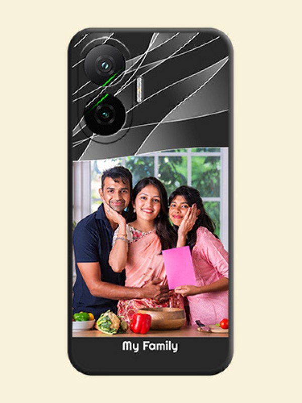 Mixed Wave Lines on Photo On Space Black Custom Soft Matte Mobile Back Cover - Poco F7 5G