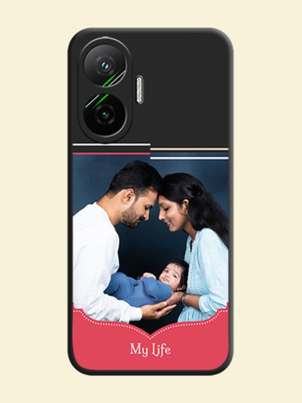 Classic Plain Design with Name On Space Black Custom Soft Matte Mobile Back Cover - Poco F7 5G
