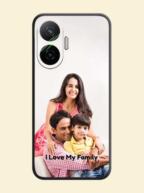 Full Single Pic Upload With Text On Space Black Custom Soft Matte Mobile Back Cover - Poco F7 5G