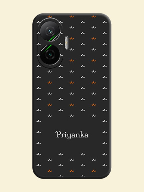 Simple Pattern With Custom Text On Space Black Custom Soft Matte Mobile Back Cover - Poco F7 5G