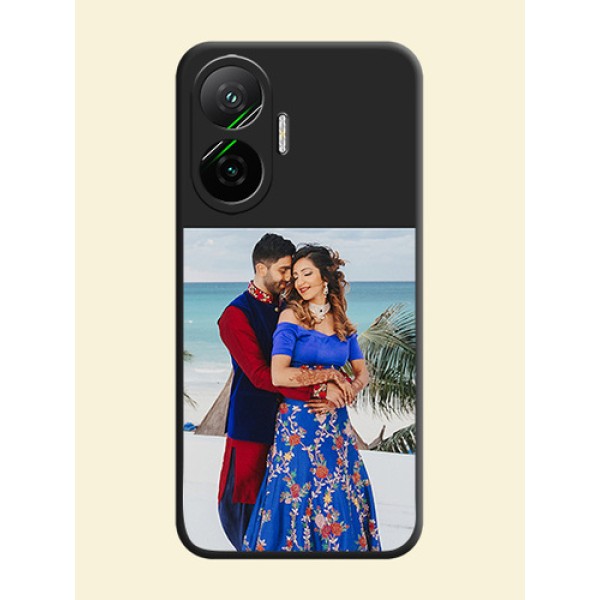 Image Upload With Space Black Color On Custom Soft Matte Mobile Back Cover - Poco F7 5G