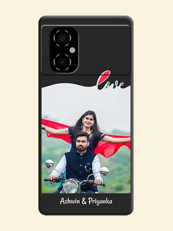Fall in Love Pattern with Picture on Photo on Space Black Soft Matte Mobile Case - Poco M4 5G