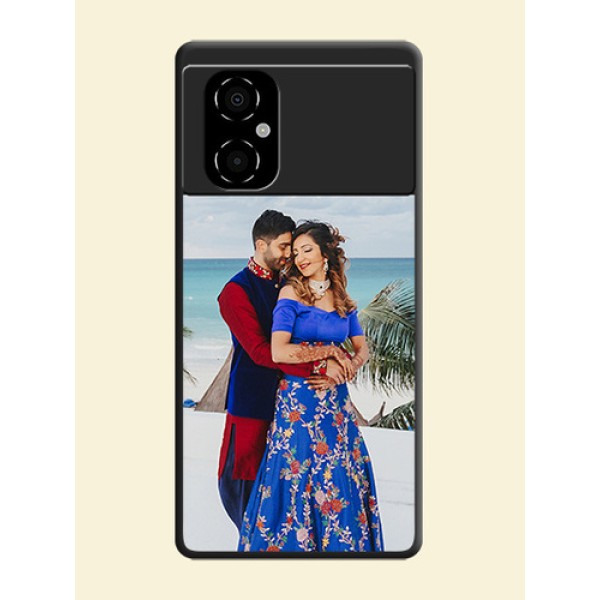 Image Upload With Space Black Color On Custom Soft Matte Mobile Back Cover - Poco M4 5G