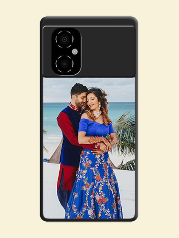 Image Upload With Space Black Color On Custom Soft Matte Mobile Back Cover - Poco M4 5G