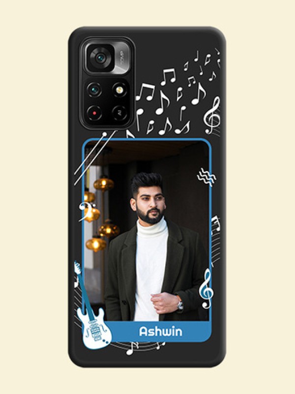 Musical Theme Design with Text on Photo on Space Black Soft Matte Mobile Case - Poco M4 Pro 5G