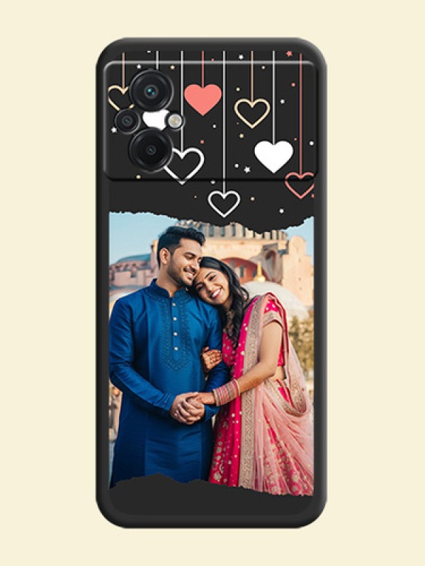 Love Hangings with Splash Wave Picture on Space Black Custom Soft Matte Phone Back Cover - Poco M5