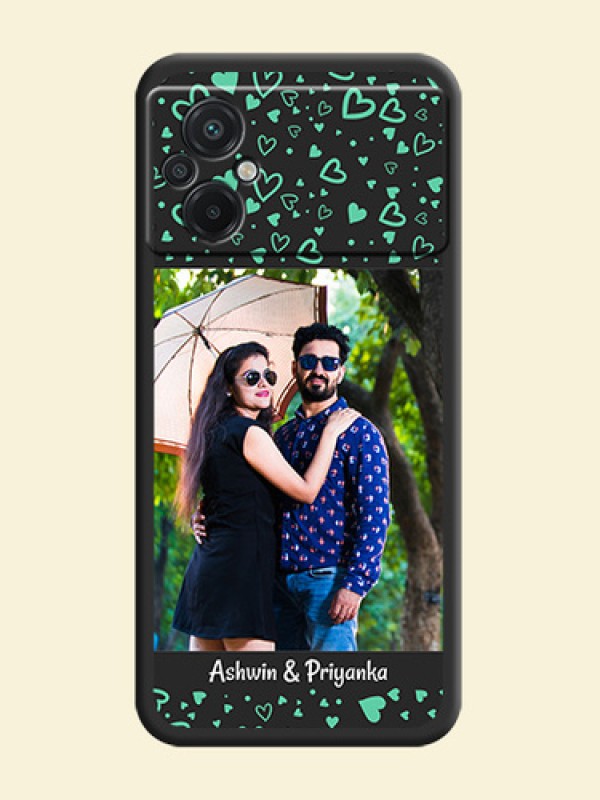 Sea Green Indefinite Love Pattern on Photo on Space Black Soft Matte Mobile Cover - Poco M5